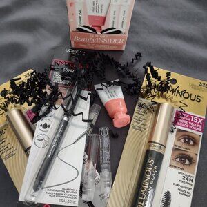Beauty bundle 2 24hr Blk mascara, 1 36hr grey/taupe liner NWT,  + extras
